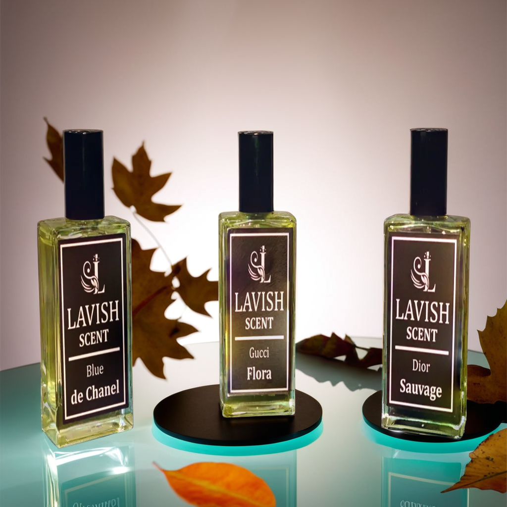 Lavish Scent presents. Pak of 3 perfumes, which inspired by Dior Sauvage, Gucci Flora , Blue  de Chanel in amazing offer,